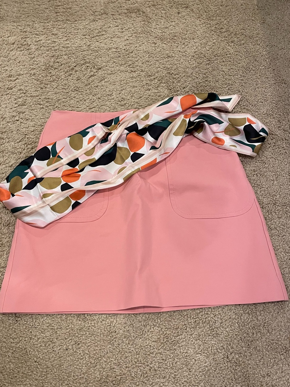 Pink A-Line Mini Skirt- loft size 6